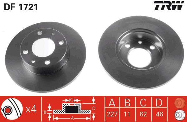 Гальмівний диск, Trw DF1721