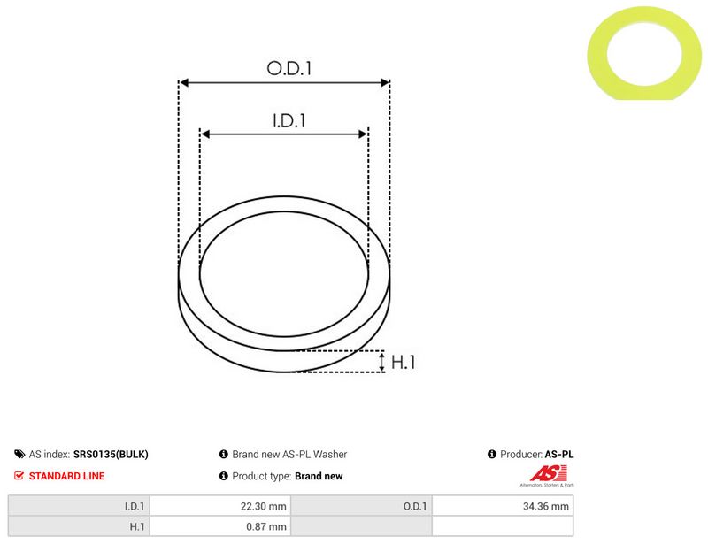 AS-PL SRS0135(BULK) Repair Set, alternator