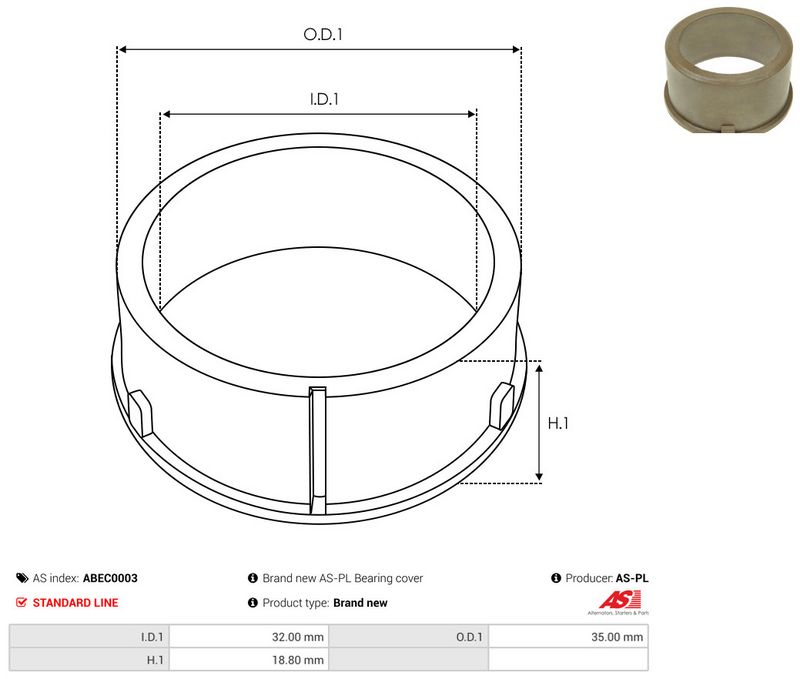 AS-PL ABEC0003 Protective Cap, alternator