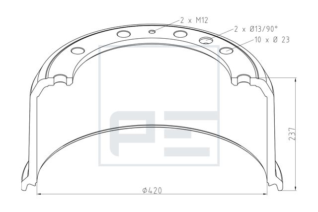 buben brzdový BPW 046.687-00A