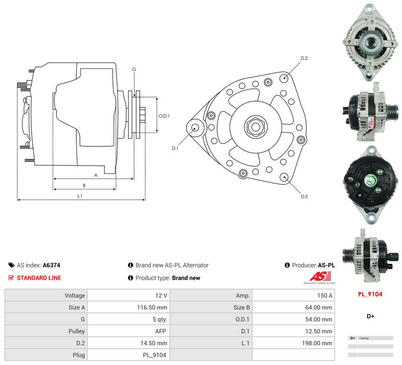 Generaator, AS-PL A6374