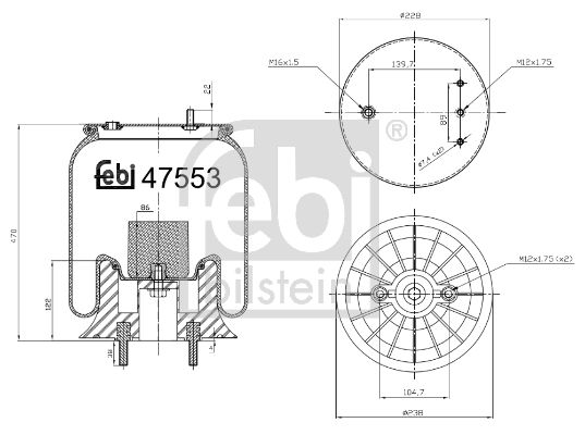 měch pérování DAF LF zadní 47553