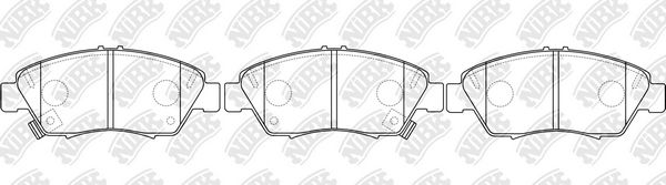 Комплект гальмівних накладок, дискове гальмо, Nibk PN8264
