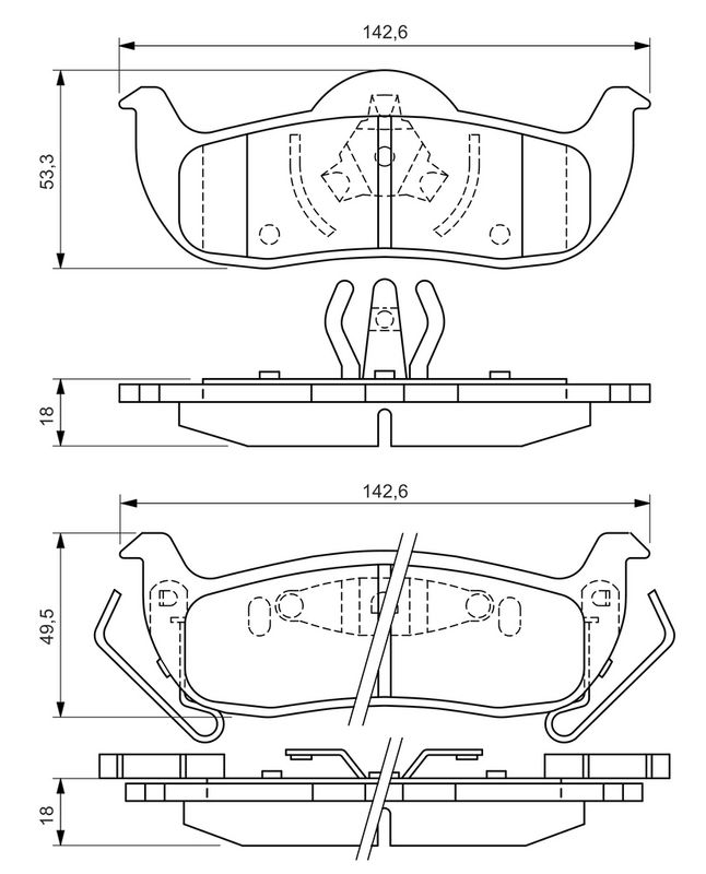 BOSCH 0986494142 Brake Pad Set, disc brake