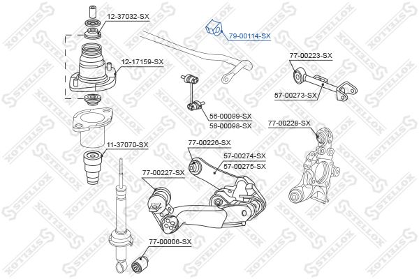 STELLOX 79-00114-SX Mounting, stabiliser bar