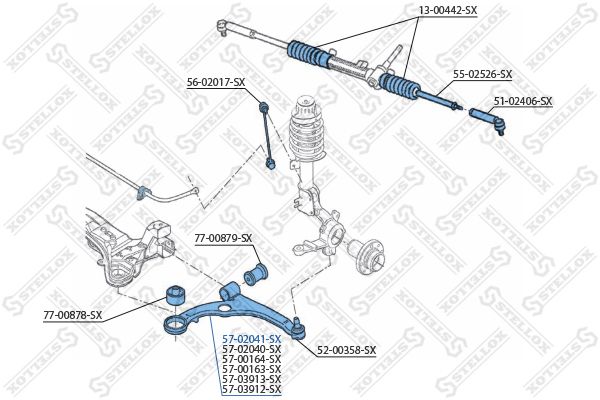 STELLOX 57-02041-SX Control/Trailing Arm, wheel suspension