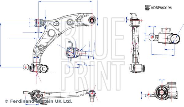 Важіль підвіски, підвіска коліс, Blue Print ADBP860196