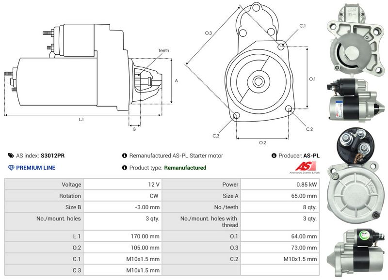 AS-PL S3012PR Starter