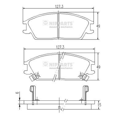 Комплект гальмівних накладок, дискове гальмо, Nipparts J3600539