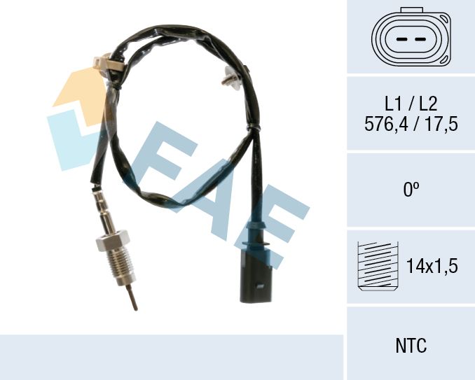 Sensor, temp. gas escape