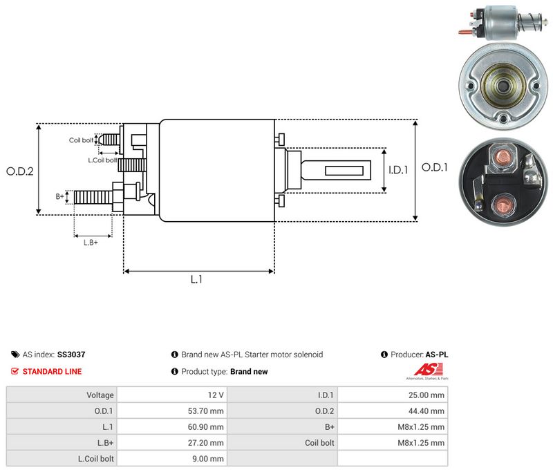 Magnetlülitus, starter, AS-PL SS3037