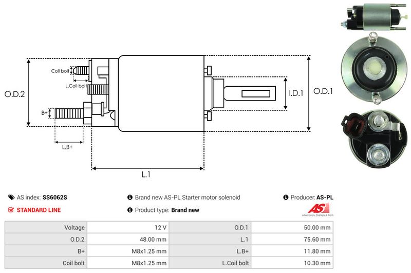 Magnetlülitus, starter, AS-PL SS6062S