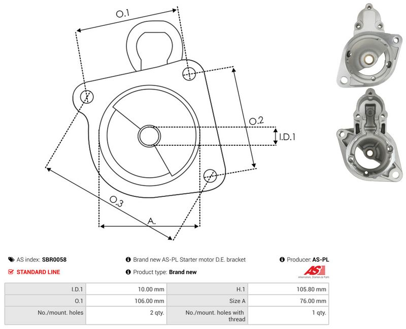 AS-PL SBR0058 Starter Lid, carburettor