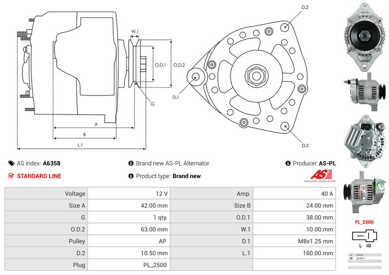 AS-PL A6358 Alternator