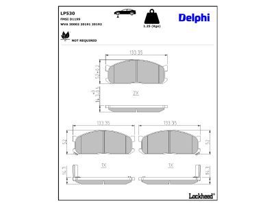 DELPHI LP530 - Brake Pad Set, disc brake