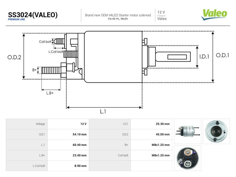 Magnetlülitus, starter, AS-PL SS3024(VALEO)