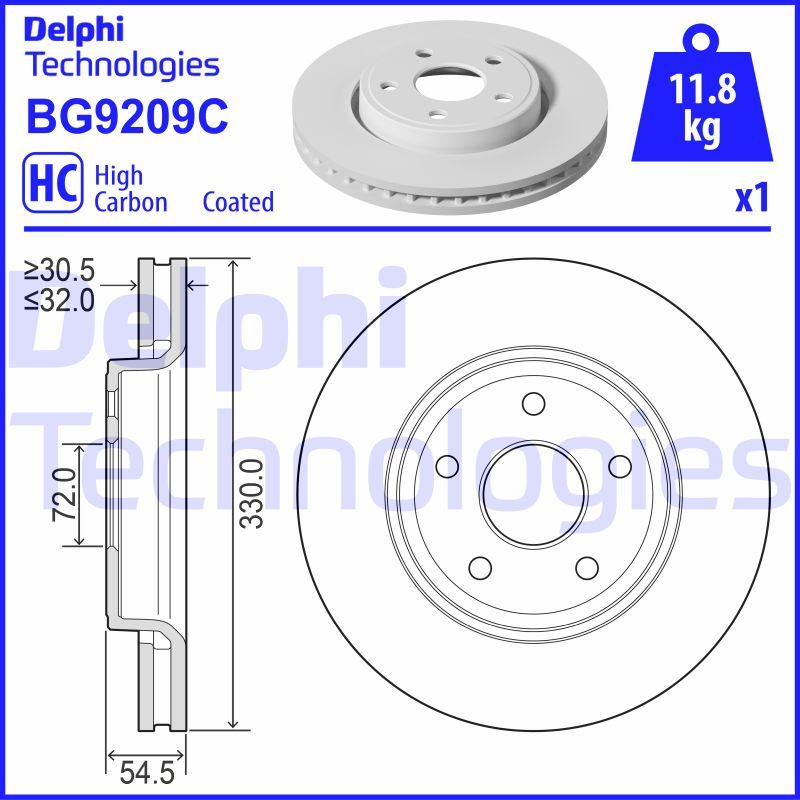 Гальмівний диск DELPHI BG9209C