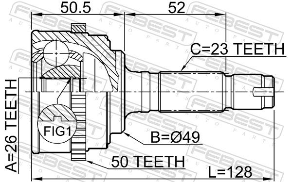 FEBEST 0310-061A50 Joint Kit, drive shaft