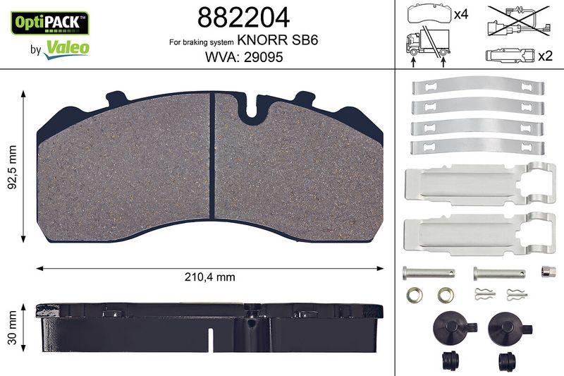 set placute frana,frana disc VALEO OPTIPACK 882204