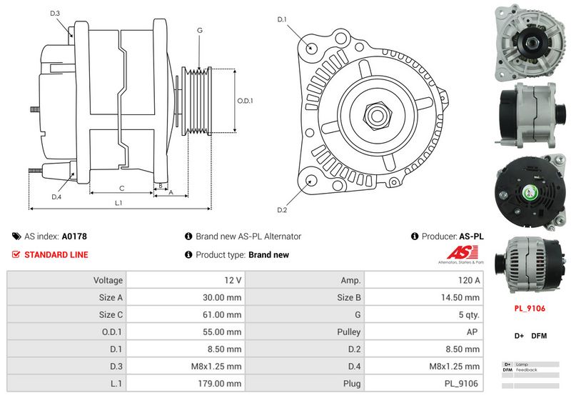 AS-PL A0178 Alternator