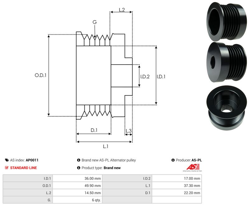 Rihmaratas, generaator, AS-PL AP0011
