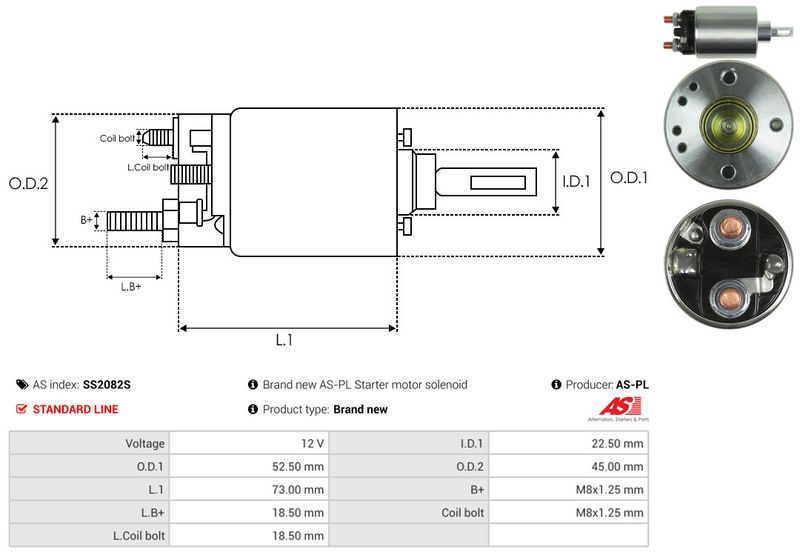 Magnetlülitus, starter, AS-PL SS2082S