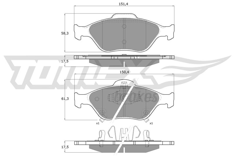 TOMEX Brakes fékbetétkészlet, tárcsafék TX 15-00