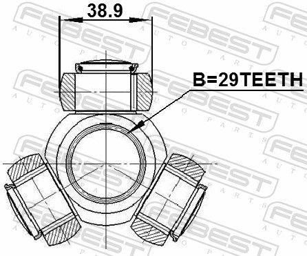 FEBEST 0816-B9 Spider Assembly, drive shaft