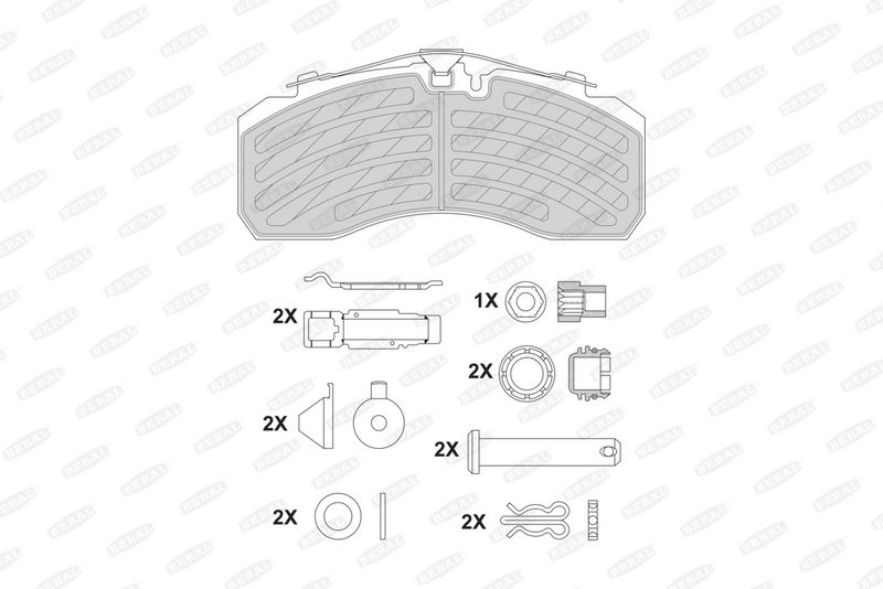 Комплект гальмівних накладок, дискове гальмо