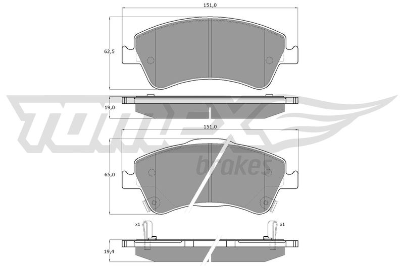 TOMEX Brakes fékbetétkészlet, tárcsafék TX 16-30