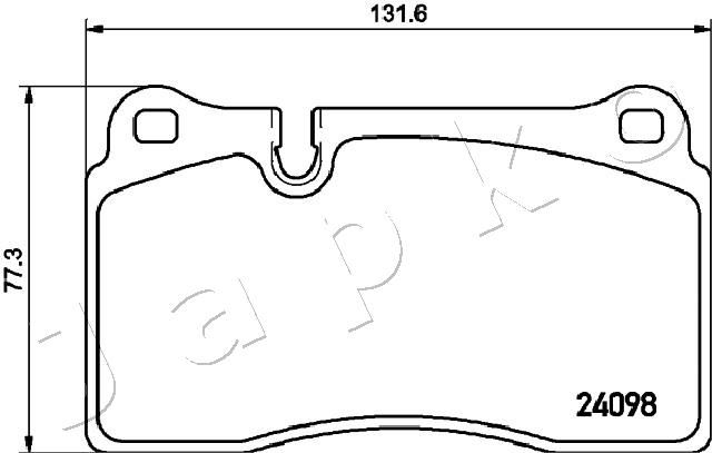 Комплект гальмівних накладок, дискове гальмо, Japko 500933