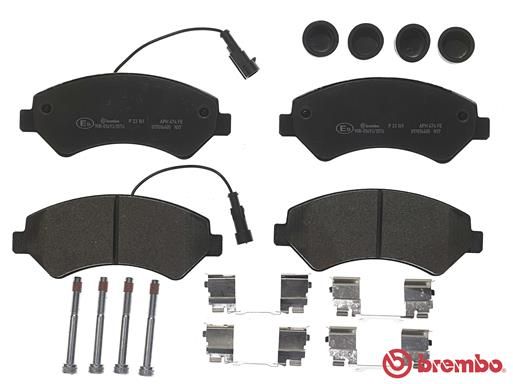 Комплект гальмівних накладок, дискове гальмо, Brembo P23161