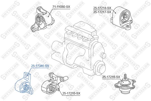STELLOX 25-17346-SX Mounting, engine