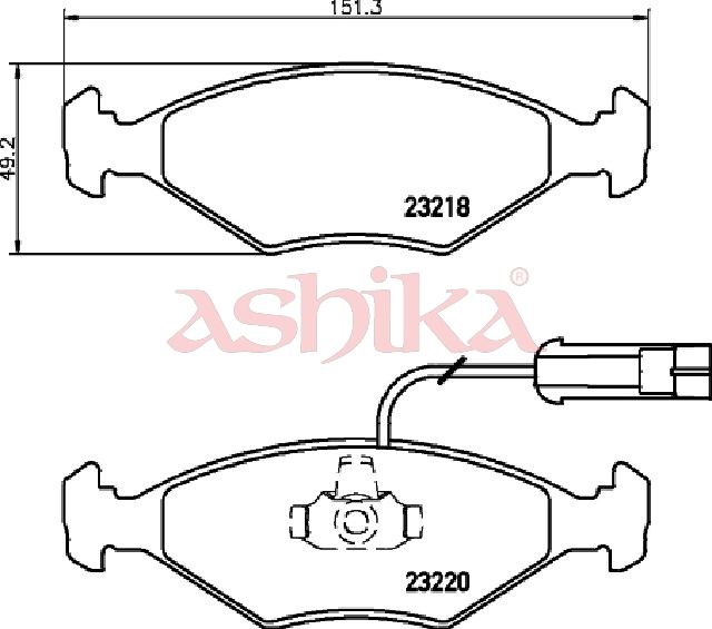 ASHIKA 50-00-0225 Brake Pad Set, disc brake