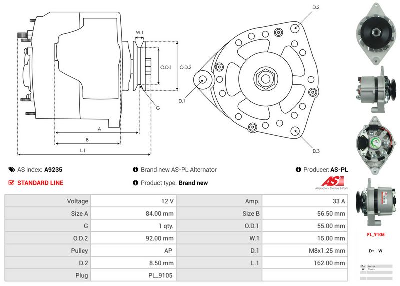 AS-PL A9235 Alternator