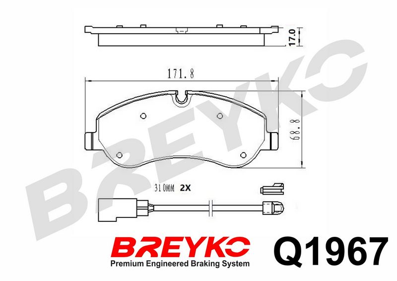 DAVID VASCO Q1967 Brake Pad Set, disc brake
