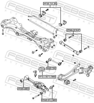 FEBEST HYAB-DFLOWR Mounting, control/trailing arm