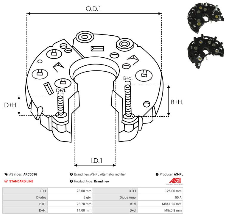 AS-PL ARC0096 Rectifier, alternator