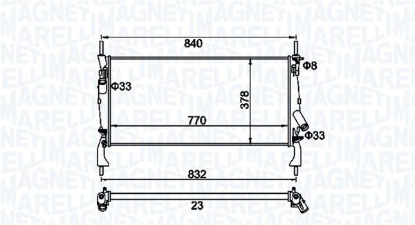 Радіатор, система охолодження двигуна, Magneti Marelli 350213158900