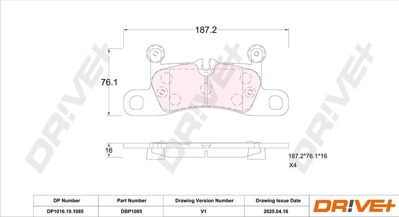Set placute frana,frana disc DP1010.10.1085 Dr!ve+