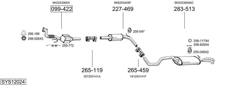 BOSAL kipufogórendszer SYS12024