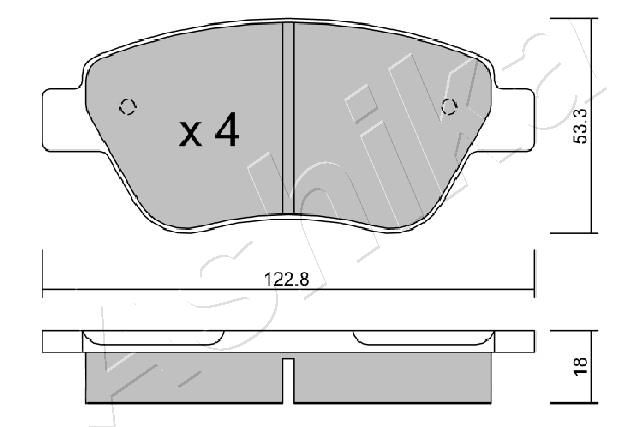 Комплект гальмівних накладок, дискове гальмо, Ashika 50-00-0248