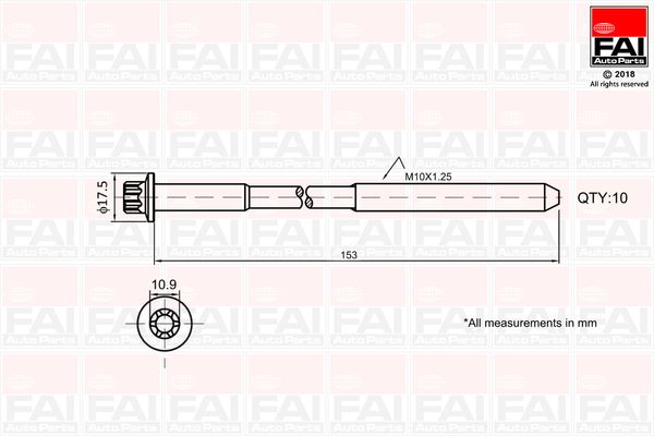 FAI AutoParts hengerfejcsavar-készlet B701