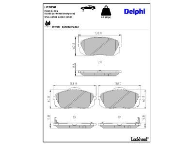 DELPHI LP2050 Brake Pad Set, disc brake