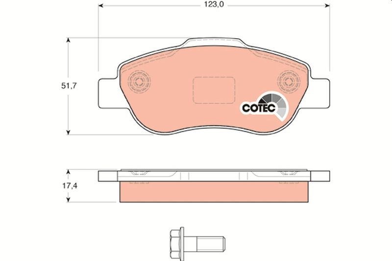 Комплект гальмівних накладок, дискове гальмо, Trw GDB1589