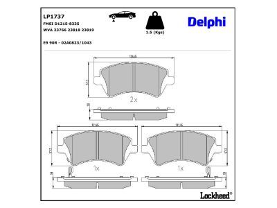 Set placute frana,frana disc LP1737 DELPHI