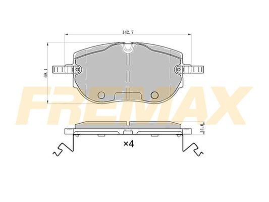 Piduriklotsi komplekt, ketaspidur FREMAX FBP-3447