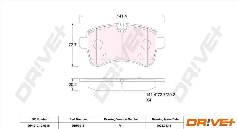 Set placute frana,frana disc DP1010.10.0916 Dr!ve+