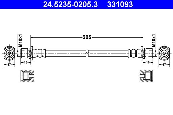 ATE fékcső 24.5235-0205.3