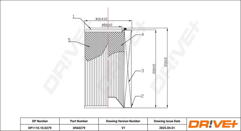 Filtru aer DP1110.10.0279 Dr!ve+